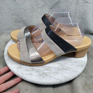 Dansko Shoes Womens Size 42 US 11.5-12 Gold & Black Leather Theresa Sandals